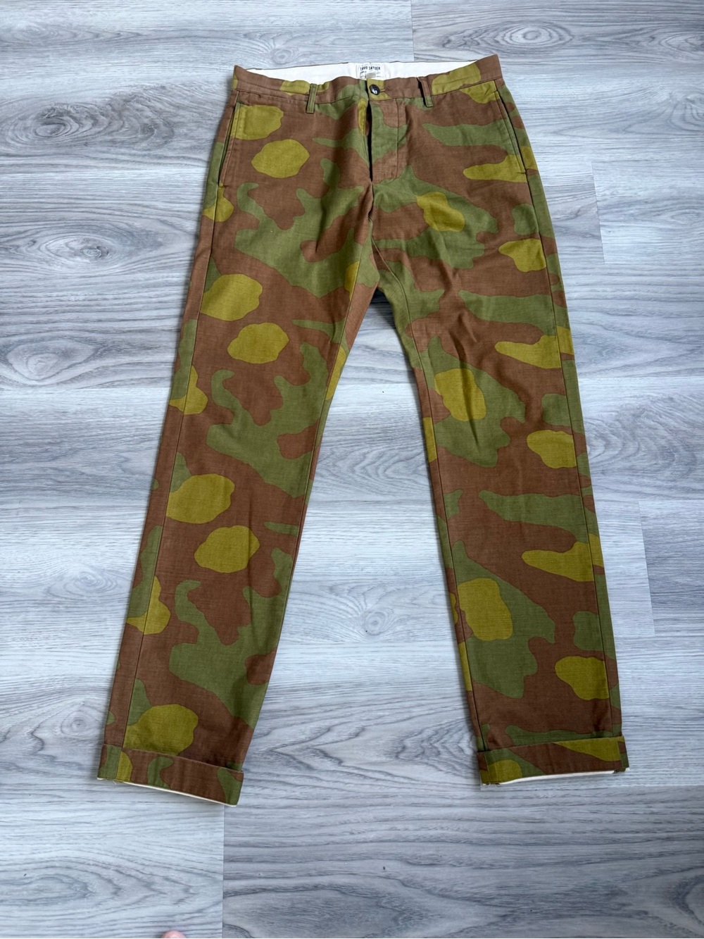 Todd Snyder Camo Chino Pants in Olive & Brown